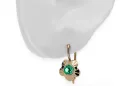 Vintage Jewlery Earrings Emerald Original Vintage 14K Rose Gold vec028r
